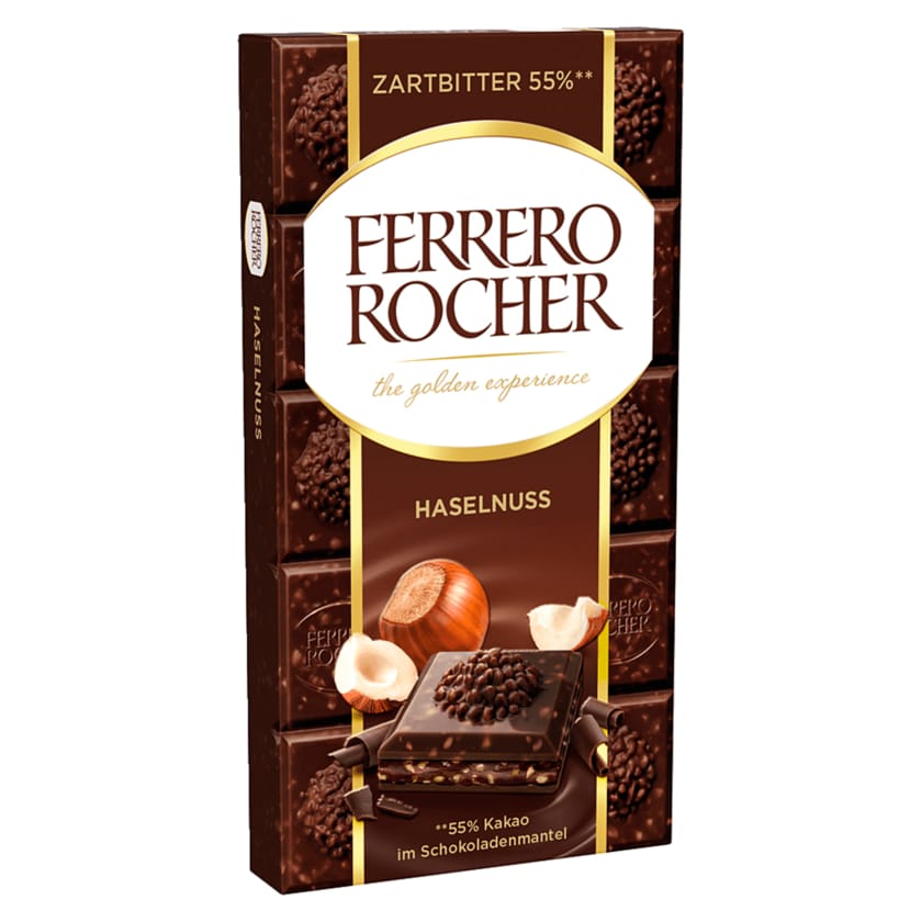 Ferrero Rocher Haselnuss Tafel Zartbitter 90g